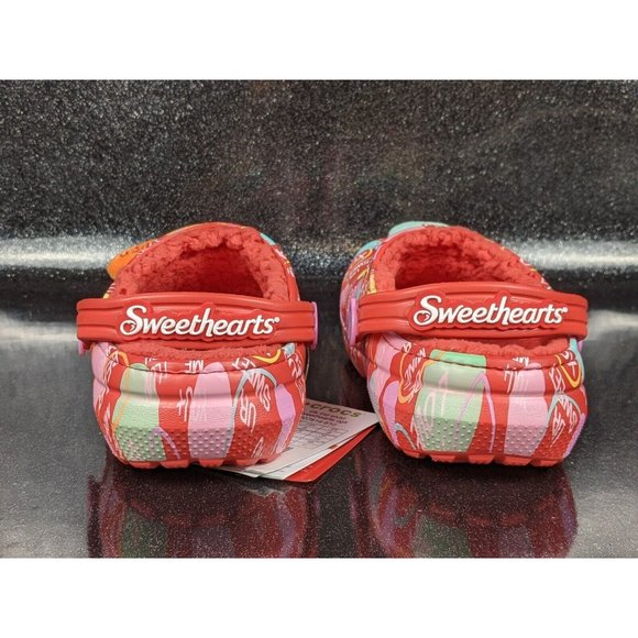 Crocs Classic Clog Fur Lined Sweethearts Red Pink Size J5 Women's Size 7 NIB - Picture 8 of 11